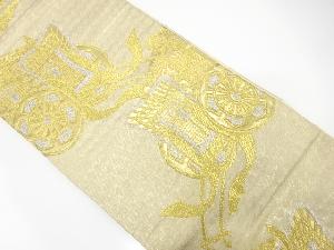 アンティーク　御所車模様織り出し袋帯（材料）